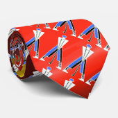 STYLIZIERTE, WEISSE, ROTE BLAUE GOLFER, GOLFSPIELE KRAWATTE (Gerollt)