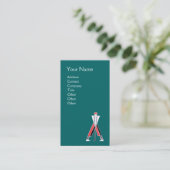 STYLIZIERTER BLAUE RED GOLFER, GOLFINSTRUCTOR-MONO VISITENKARTE (Stehend Vorderseite)