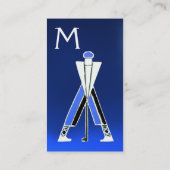 STYLIZIERTER BLAUER GOLFER, GOLFINSTRUCTOR-MONOGRA VISITENKARTE (Rückseite)