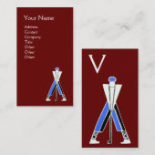 STYLIZIERTER ROTER BLUE GOLFER, GOLFINSTRUCTOR-MON VISITENKARTE (Vorne/Hinten)