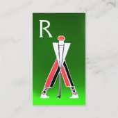 STYLIZIERTER ROTER GOLFER, GOLF INSTRUCTOR MONOGRA VISITENKARTE (Rückseite)