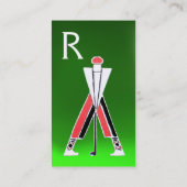 STYLIZIERTER ROTER GOLFER, GOLF INSTRUCTOR MONOGRA VISITENKARTE (Rückseite)