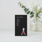STYLIZIERTER ROTER GOLFER, GOLFINSTRUCTOR-MONOGRAM VISITENKARTE (Stehend Vorderseite)