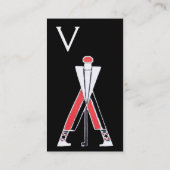 STYLIZIERTER ROTER GOLFER, GOLFINSTRUCTOR-MONOGRAM VISITENKARTE (Rückseite)