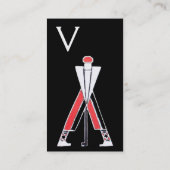 STYLIZIERTER ROTER GOLFER, GOLFINSTRUCTOR-MONOGRAM VISITENKARTE (Rückseite)
