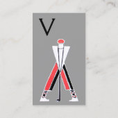 STYLIZIERTER ROTER GOLFER,GOLFINSTRUCTOR-MONOGRAMM VISITENKARTE (Rückseite)