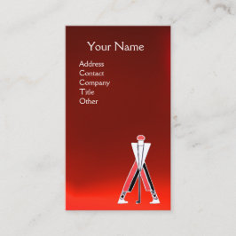 STYLIZIERTES ROTES GOLFER-, GOLFINSTRUCTOR-MONOGRA VISITENKARTE