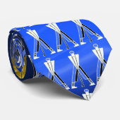 STYLIZISIERTE, WEISSE BLAUE GOLFER,GOLFSPIELER KRAWATTE (Gerollt)