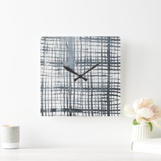 Stylus - Karo-Muster Quadratische Wanduhr (Zuhause)