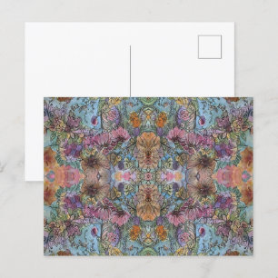Stylvolle Schicke Blumen Garten Aquarellmalerei Postkarte