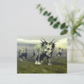 Styracosaurus dinosaurier - 3D-Darstellung Postkarte (Stehend Vorderseite)