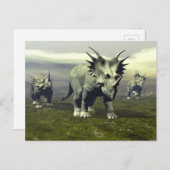 Styracosaurus dinosaurier - 3D-Darstellung Postkarte (Vorne/Hinten)