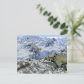 Styracosaurus in der Nähe von Wasser- 3D-Darstellu Postkarte (Stehend Vorderseite)