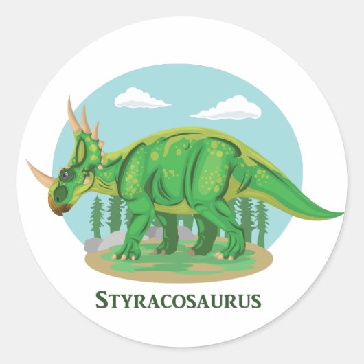 Styracosaurus Runder Aufkleber (Vorderseite)