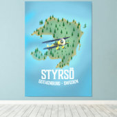 Styrsö, ein Reiseplakat. Leinwanddruck (Insitu (Holzboden))