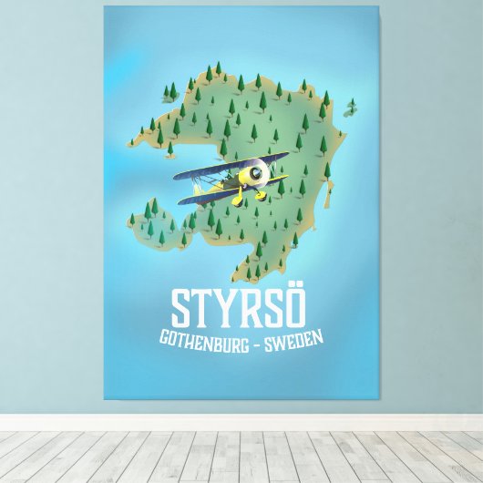 Styrsö, ein Reiseplakat. Leinwanddruck (Insitu (Holzboden))