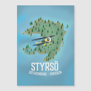 Styrsö, ein Reiseplakat. Magnetkarte