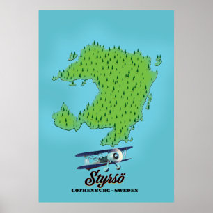 Styrsö-Göteborger Landkarte Poster