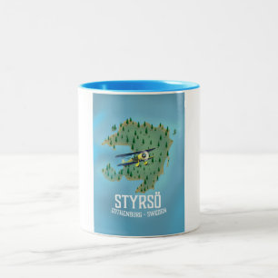 Styrsö, Schweden Reiseplakat. Zweifarbige Tasse