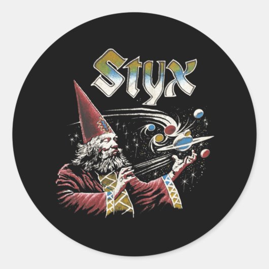 STYX Band Retro 70er Tribute Icons Runder Aufkleber (Vorderseite)