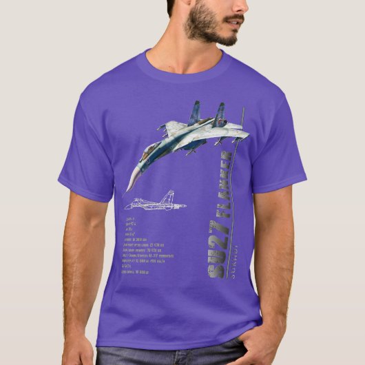 SU27 Flanker-JagdflugzeugeSpec T-Shirt (Vorderseite)