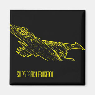 SU 25 Grach sowjetische Frogfoot Flugzeug Sketch Magnet