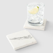 SU 25 Grach sowjetische Frogfoot Flugzeug Sketch Steinuntersetzer (Seitenansicht)