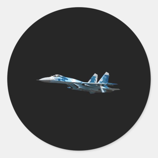 Su-27 Flanker Runder Aufkleber (Vorderseite)