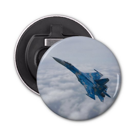 SU-27 Flanker über den Wolken Flaschenöffner (Vorderseite)