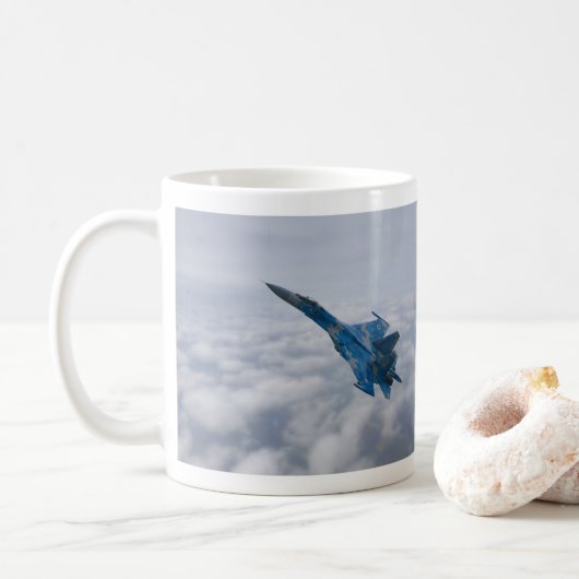 SU-27 Flanker über den Wolken Kaffeetasse (Mit Donut)
