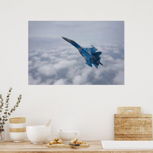 SU-27 Flanker über den Wolken Poster (Küche)