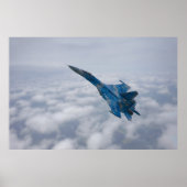 SU-27 Flanker über den Wolken Poster (Vorne)