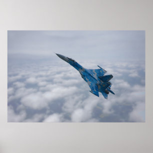SU-27 Flanker über den Wolken Poster