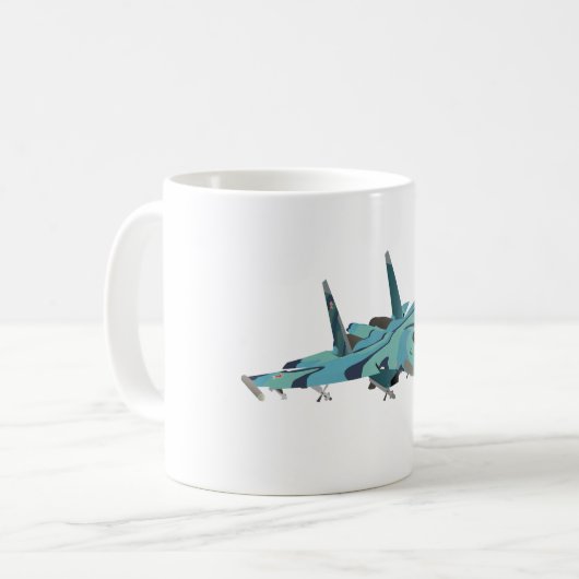 Su-27 Russischer Jet Fighter Kaffeetasse (Vorderseite Links)
