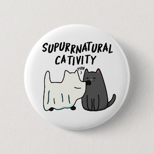 Su-purr-natürliche Aktivität Lustiger Katzenwitz  Button