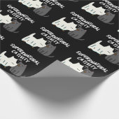 Su-purr-natürliche Kreativität Funny Cat Pun Dark  Geschenkpapier (Ecke)