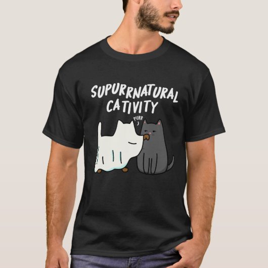 Su-purr-natürliche Kreativität Funny Cat Pun Dark T-Shirt (Vorderseite)