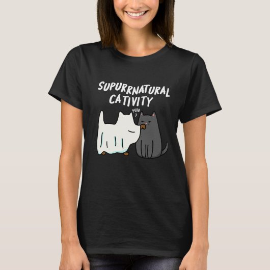 Su-purr-natürliche Kreativität Funny Cat Pun Dark  T-Shirt (Vorderseite)