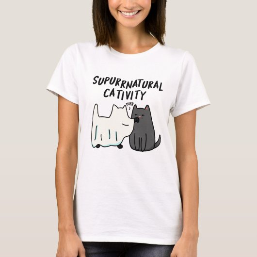 Su-purr-natürliche Kreativität Funny Cat Pun T-Shirt (Vorderseite)