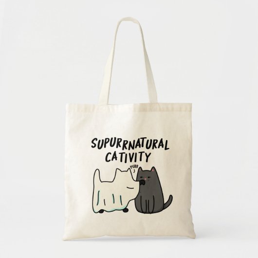 Su-purr-natürliche Kreativität Funny Cat Pun Tragetasche (Vorne)