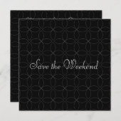 Suave Black Pattern Save the Date (Vorne/Hinten)