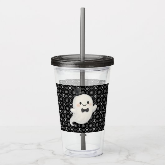 Suave Cartoon Ghost Halloween Acryltrinkbecher (Vorderseite)