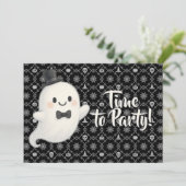 Suave Cartoon Ghost Halloween Einladung (Stehend Vorderseite)