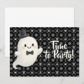 Suave Cartoon Ghost Halloween Einladung (Vorne/Hinten)