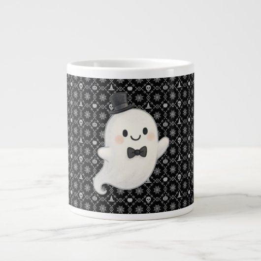 Suave Cartoon Ghost Halloween Jumbo-Tasse (Vorderseite)