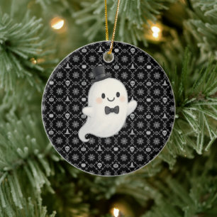 Suave Cartoon Ghost Halloween Keramik Ornament