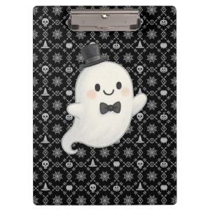 Suave Cartoon Ghost Halloween Klemmbrett