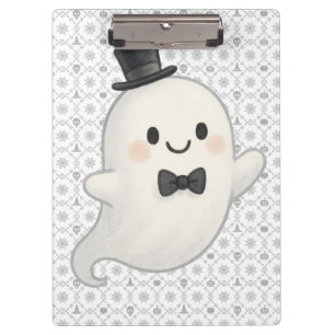 Suave Cartoon Ghost Halloween Klemmbrett