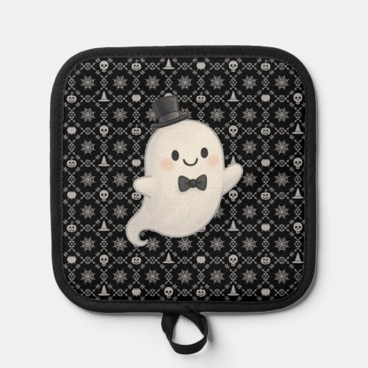 Suave Cartoon Ghost Halloween Topflappen (Vorderseite)