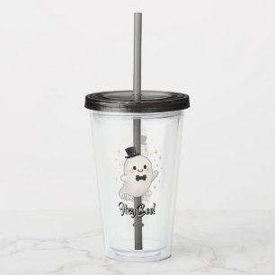 Suave Cartoon Hey Boo Geist Halloween Acryltrinkbecher